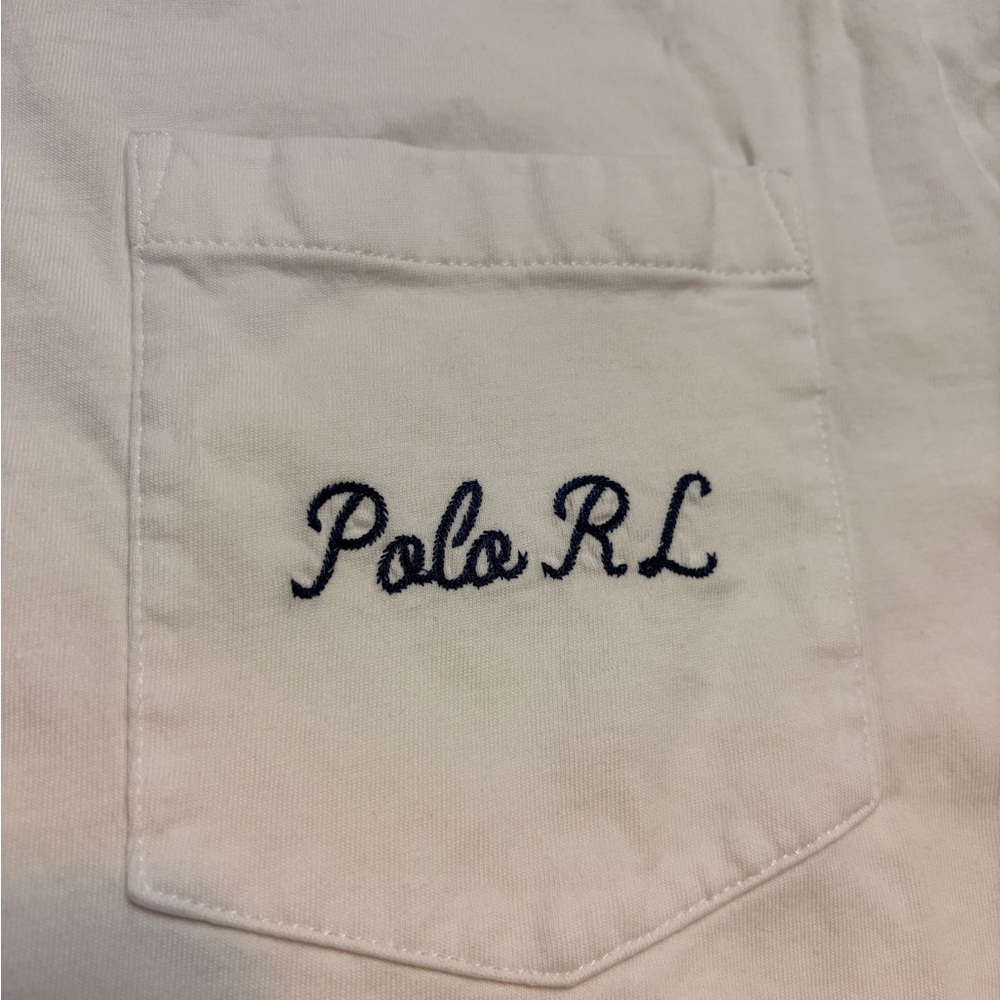 Polo Ralph Lauren Big & Tall White COLLEGE VARSITY BEAR Pocket T Shirt - Picture 8 of 11